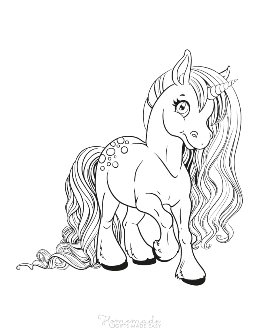 Unicorn Wide Eyes Long Flowing Mane Tail Unicorn Tracing Shape Pdf Free Vectors